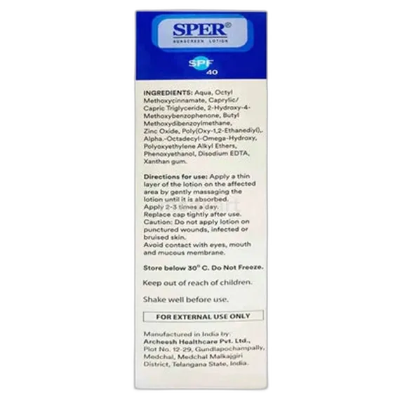 sper sunscreen spf 40 lotion 50 ml